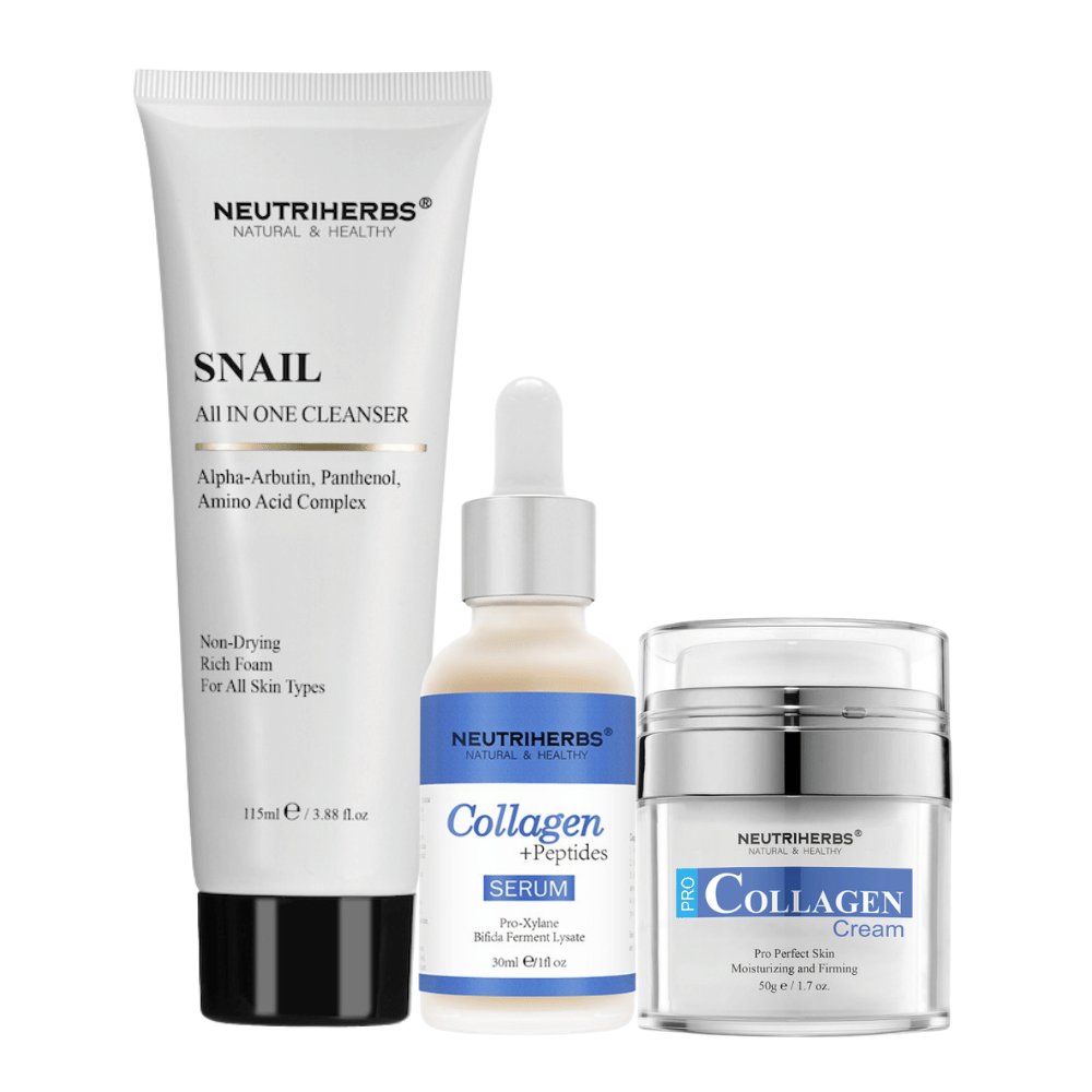 Komplet učvrstitvene rutine s serumom Collagen Peptide, kremo Pro Collagen in čistilom Snail Cleanser