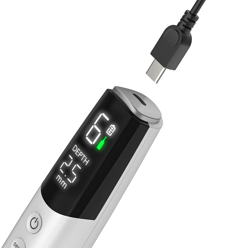 Dr. Pen M9 z USB-C polnjenjem, digitalnim zaslonom in nastavljivo globino igel za brezžični microneedling.